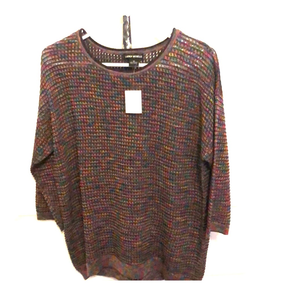 NWT - Size M Lauren Michelle multi-color sweater